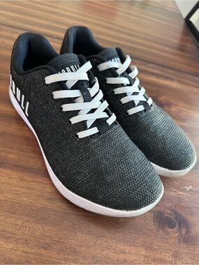 NoBull Men's Black Knit Athletic Sneakers with White Laces